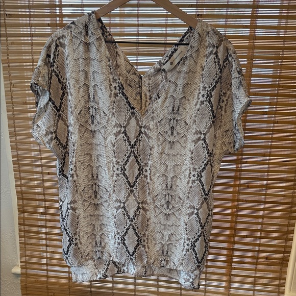 The Impeccable Pig Snakeskin V-Neck Blouse - Picture 1 of 3